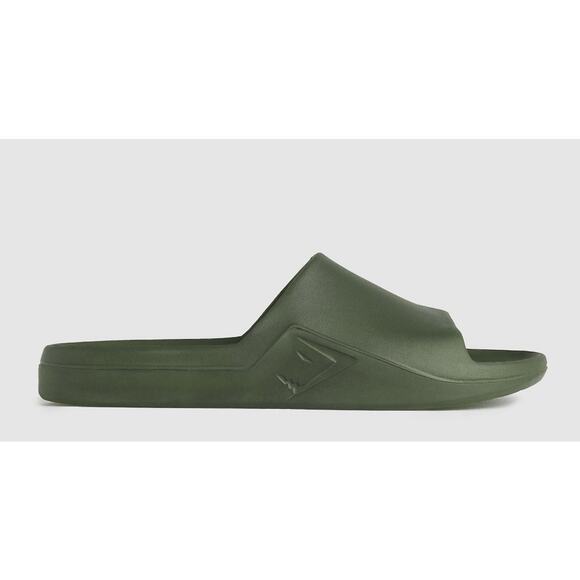 Gymshark Unisex Rest Day Slice Sandals Core Olive Mens Size 13 Womens Size 14 - Picture 5 of 8